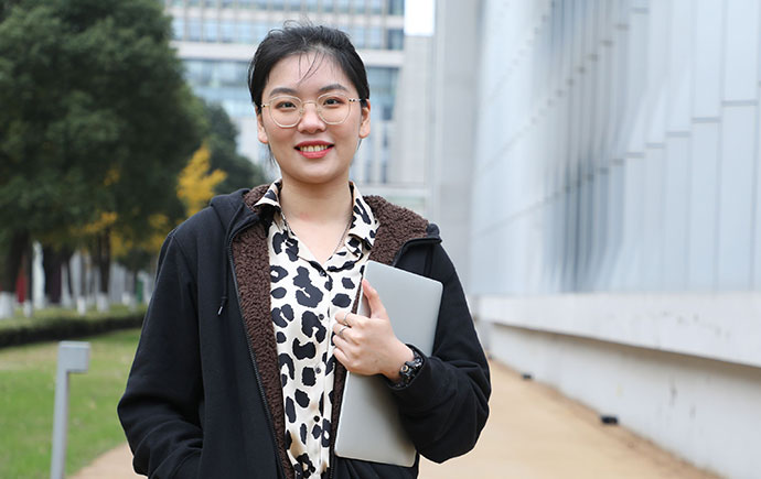 Chinese student holding books